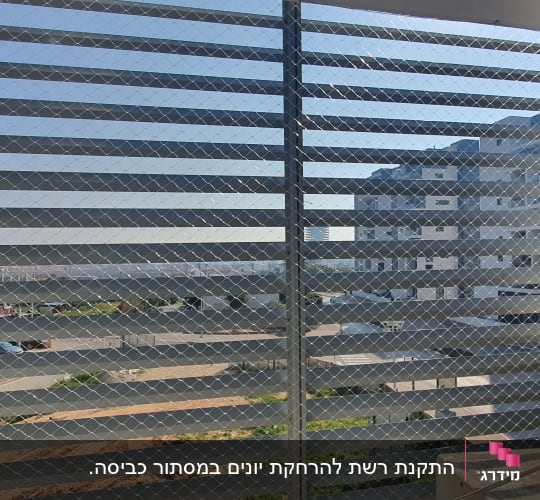 דוד שמש עם רשת למניעת כניסת יונים